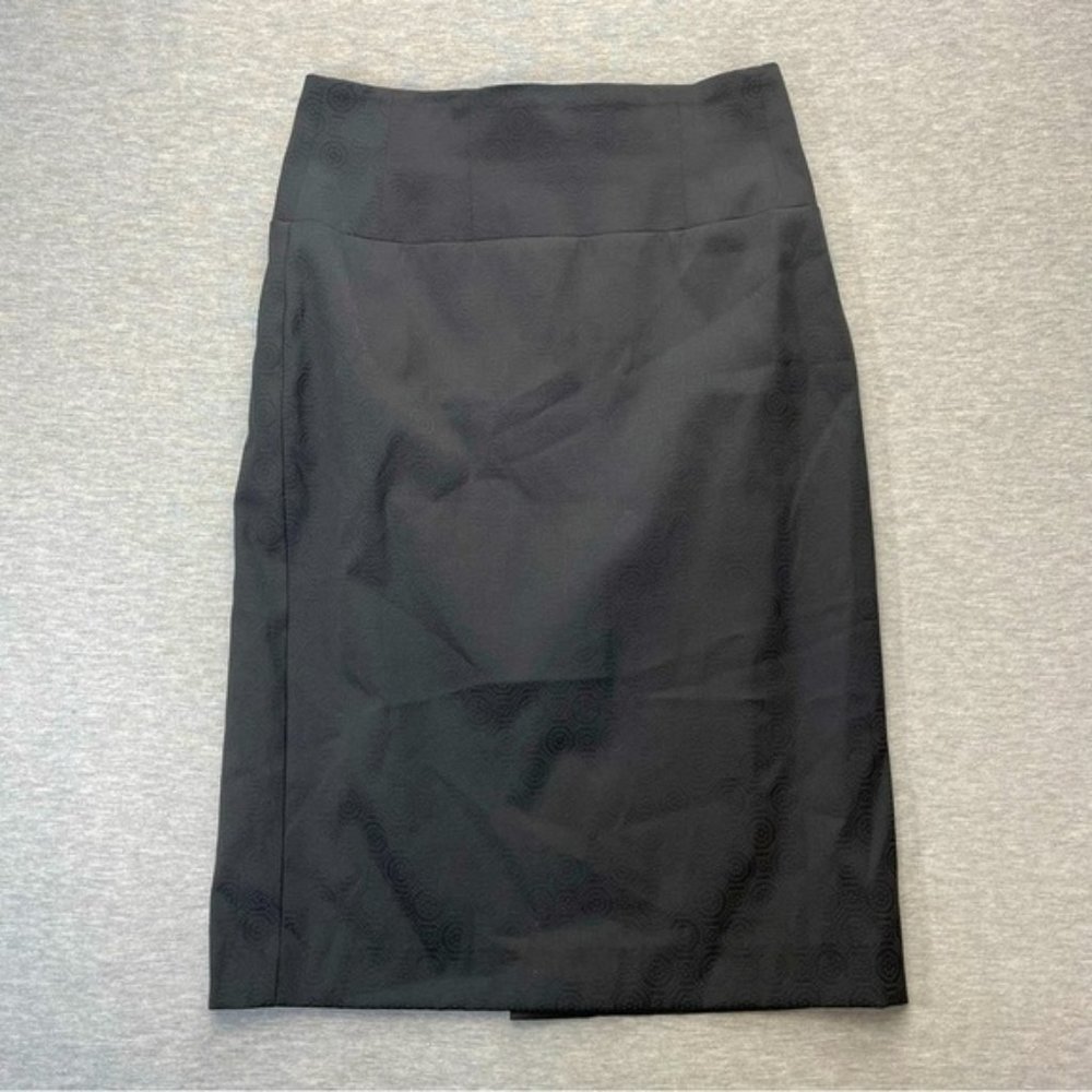 TOBIAS Black Pattern Print Pencil Skirt